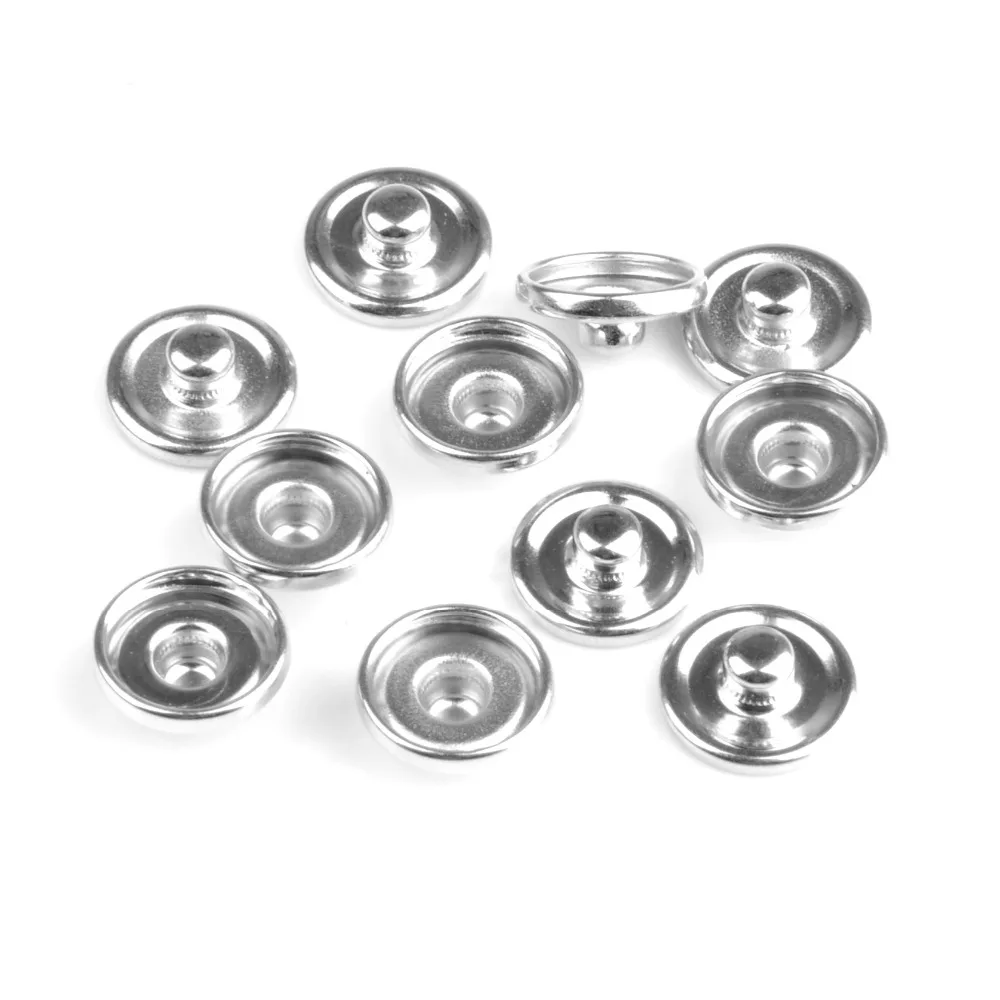 Metal Snap Button Findings 50PCS/bag 12MM 18MM 20MM For Make DIY Print Glass Snaps Cabochons Settings Bezels Jewelry