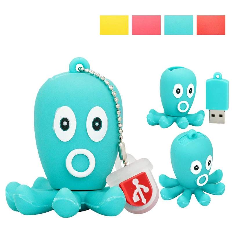 Kleurrijke Octopus Usb Flash Drives Duim Pen Drive Grappig U Schijf Creativo Memory Stick 4Gb 8Gb 16Gb 32Gb 2.0 Memory Stick Opslag