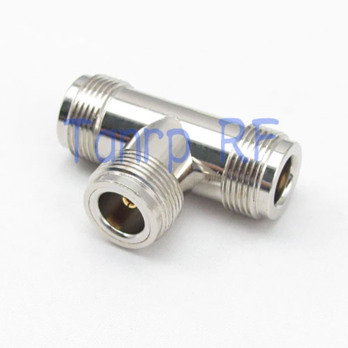 Wholesale T type 3 three N female jack  RF coaxial connector adapter cable