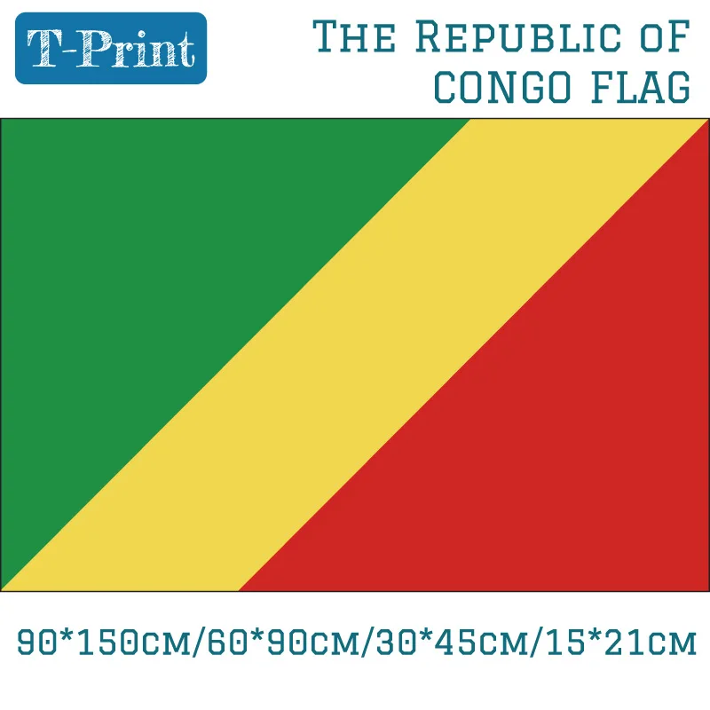 The Republic of Congo National Flag 90*150cm 60*90cm National Day / Event / Office Banner and flag decoration/national flag