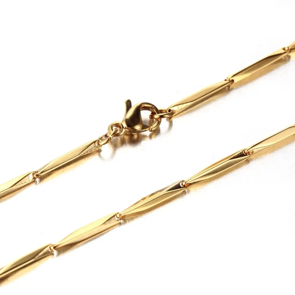 Fashion high-end new necklace melon chain gold color stainless steel chain men and women fashion necklace hot sale 1/2/3/4/5/6mm