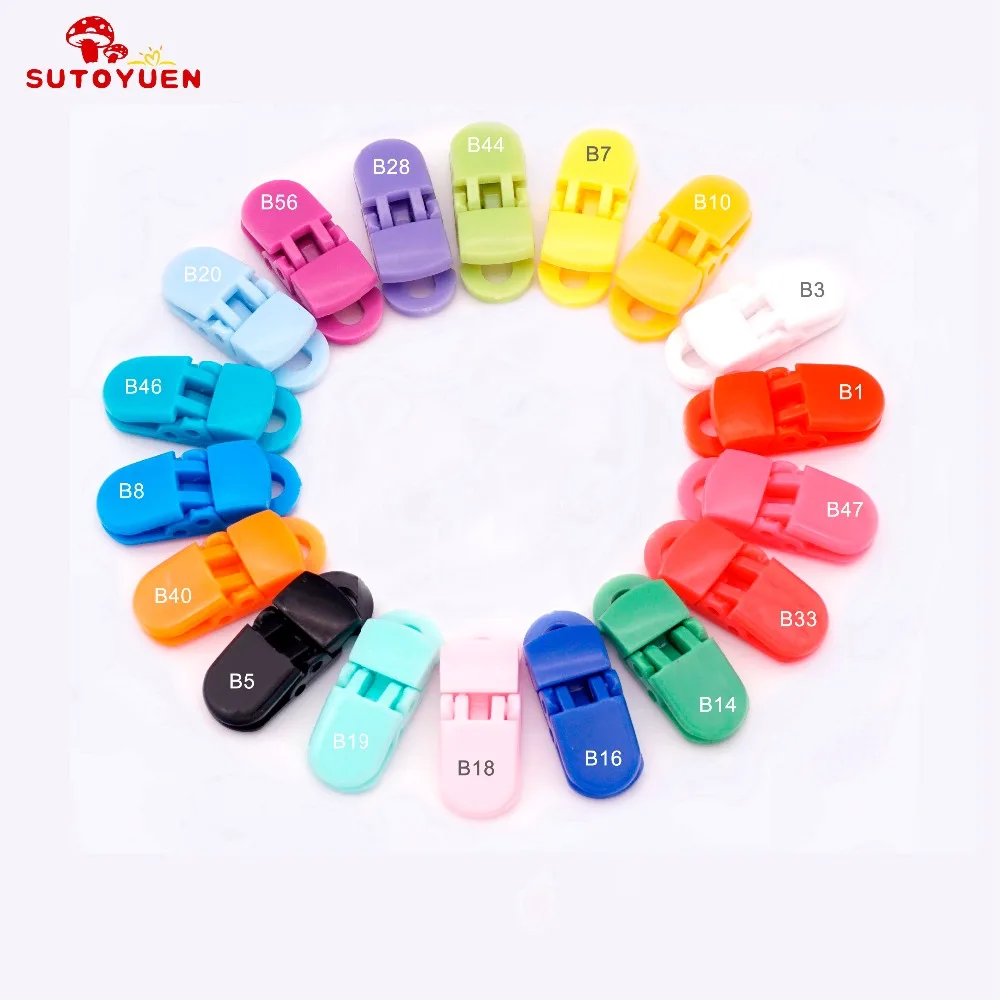 100pcs 5mm Hot T shape Baby Plastic Pacifier / Suspender Clips for DIY Binky Paci Dummy Soother Toy Leash Bib Snap Holder Clips