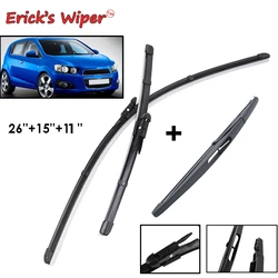 Erick's Wiper Front- und Heckwischerblätter-Set für Chevrolet Sonic Aveo 2012–202, Windschutzscheibe, Windschutzscheibe, Regenbürsten, 26 Zoll + 15 Zoll + 11 Zoll