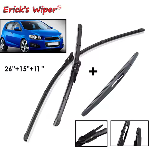 Erick's Wiper Front &amp; Rear Wiper Blades Set For Chevrolet Sonic Aveo 2012 - 2022 Windshield Windscreen Rain Brushes 26"+15"+11"