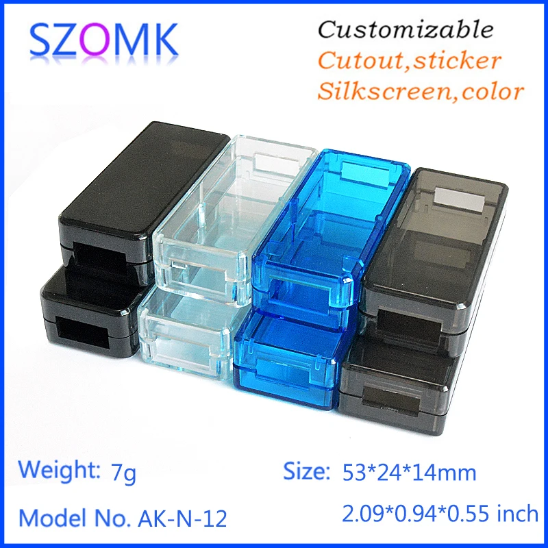 4Pcs 53*24*14mm smart small usb plastic enclosure for electronics plastic case diy usb enclosure for pcb project boxes