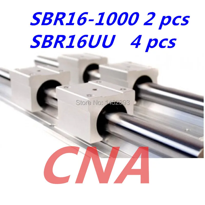 

Express Shipping: 2pcs SBR16 L 1000mm Linear Bearing Rails + 4pcs SBR16UU Linear Motion Bearing Blocks (can be cut any length)