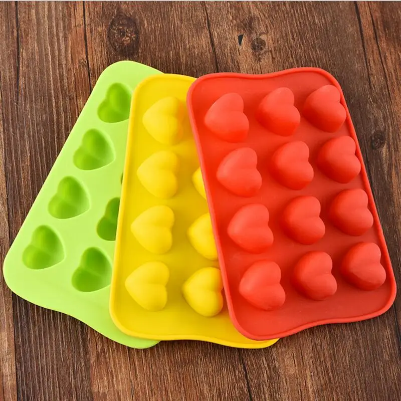 12 Grid Silicone Chocolate Jelly Mold Tray Creative Star/Heart/Round Shaped Ice Cube Cake Mold Jelly Pudding Mold