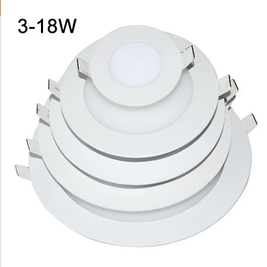 

Ultra Thin 3W 6W 9W 12W 15W 18W Recessed LED Panel light Downlight 110V -220V LED Ceiling lamp Chandelier Bulb + LED Driver