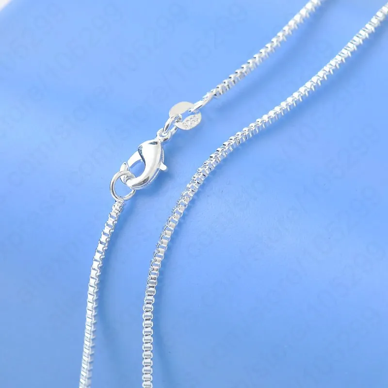 

Top Quality Genuine 925 Sterling Silver Color Box Venice Necklace Chains With Lobster Clasps 16"-30" Hot Sale Accessories