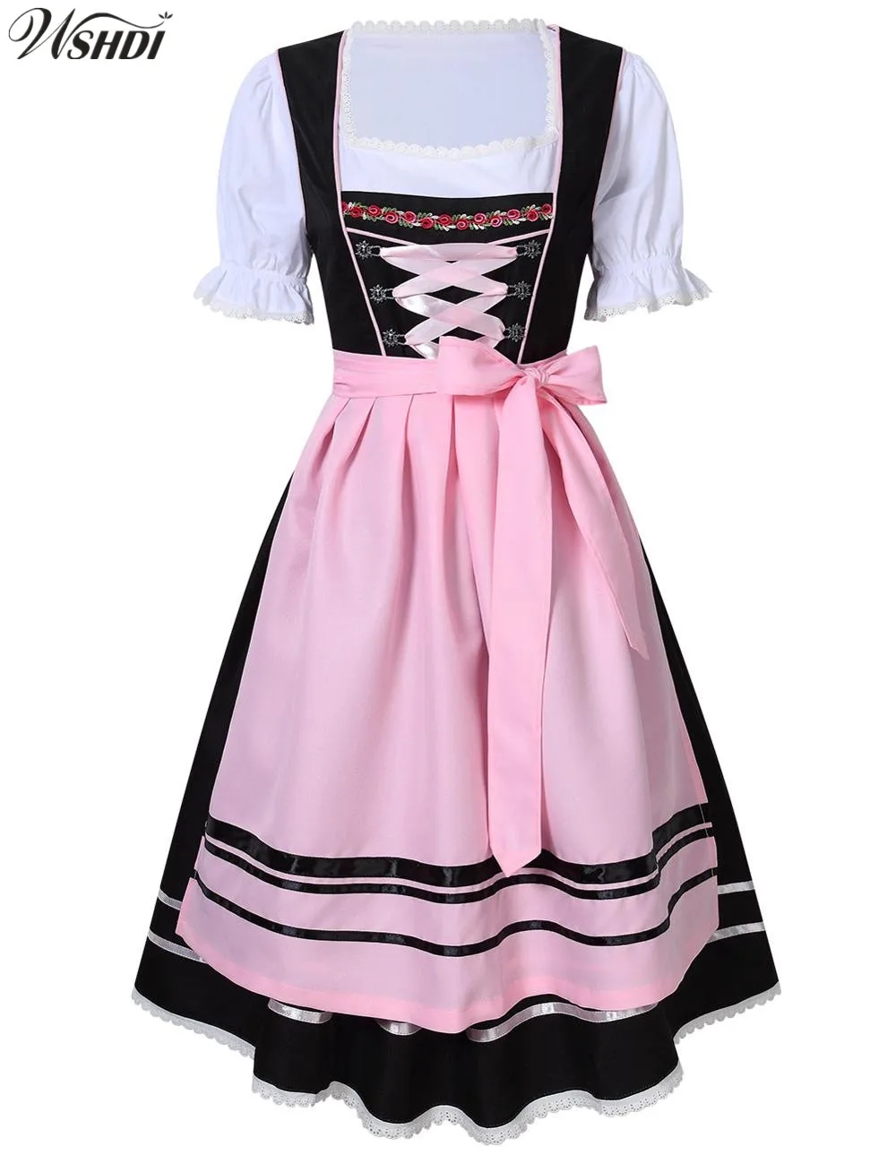 Plus Size Fashion Oktoberfest Costume Bavarian Beer Girl Maid Costume German Wench Maiden Dirndl Lederhosen Fancy Dress