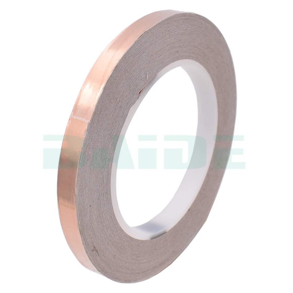 5mm-20mm*50m(0.05mm Thick) Single Adhesive Conductive Copper Foil Tape EMI Shielding Copper Foil Strip for Stained Glass Work