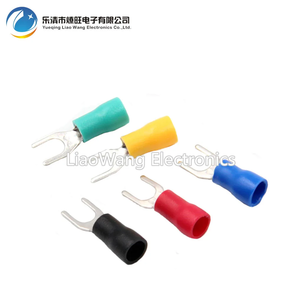 100PCS/LOT SV1.25-3.2/3.5/3.7/4/5/6/8 Cold pressing end head fork-shaped insulated end head u-shaped end head