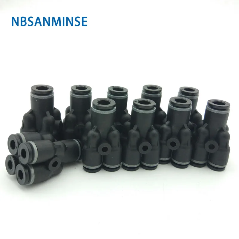 

10Pcs/Lot PXG Coupling Connector Pneumatic Air Fittings Quick Connector 5 Way Double Y Type Push In Joint Plastic Fitting Sanmin