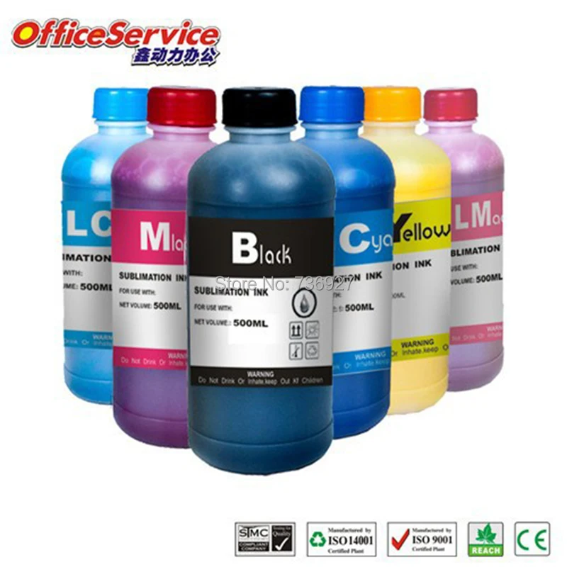 

6X500ML Universal Sublimation Ink For Epson T50 R200 R330 RX690 RX1410 TX650 R230 R310 1400 1500W Printer Heat Transfer Ink