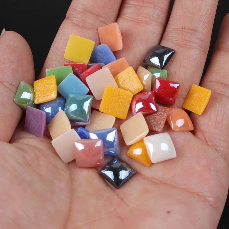 Mix Color 17 Color Square Ceramic Beads 4mm-10mm DIY Craft Flatback Stones and Nail art Accessories free shipping