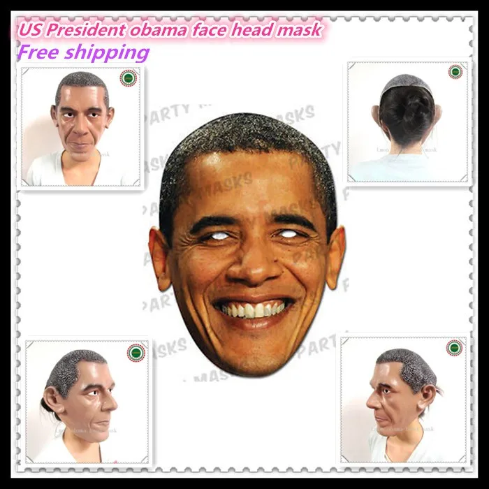 

Free shipping New U.S. President Barack Obama Mask Natural Latex Ecology Masquerade Halloween Christmas Party Presidential Mask