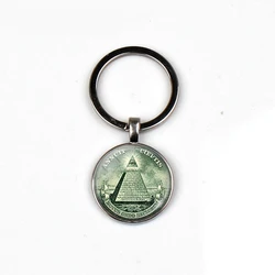 Vintage All See Eye Keychain Handmade Men's Gifts Providence Jewelry Pyramid Pendant Bag Charm Car Keychain Women's Accessories