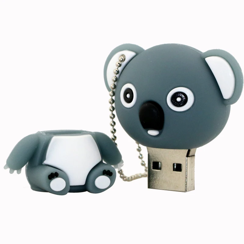 Lovely Animal Koala Pendrive 16G 32GB Usb Flash Drive Pen Drive Lucu U Disk USB Kreatif Hadiah Stik Memori dengan Gantungan Kunci