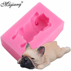 Mujiang Dog Shape Silicone Fondant Cake Decorating Mold Bulldog Soap Chocolate Candy Polymer Clay Mould Animal Cake Baking Tools