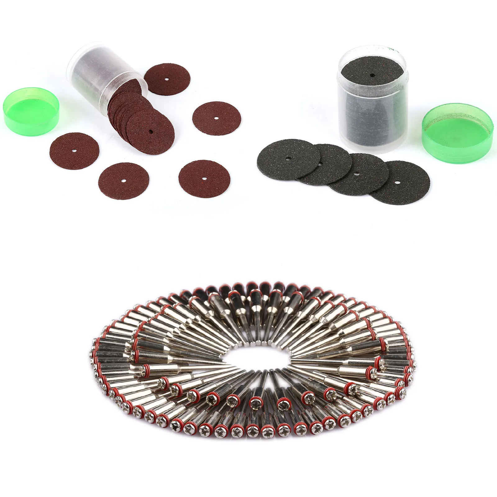 Discos de corte de 24mm para herramientas rotativas de corte de Metal, accesorios Dremel de 72 piezas, mandril de 10 piezas y 2,35mm