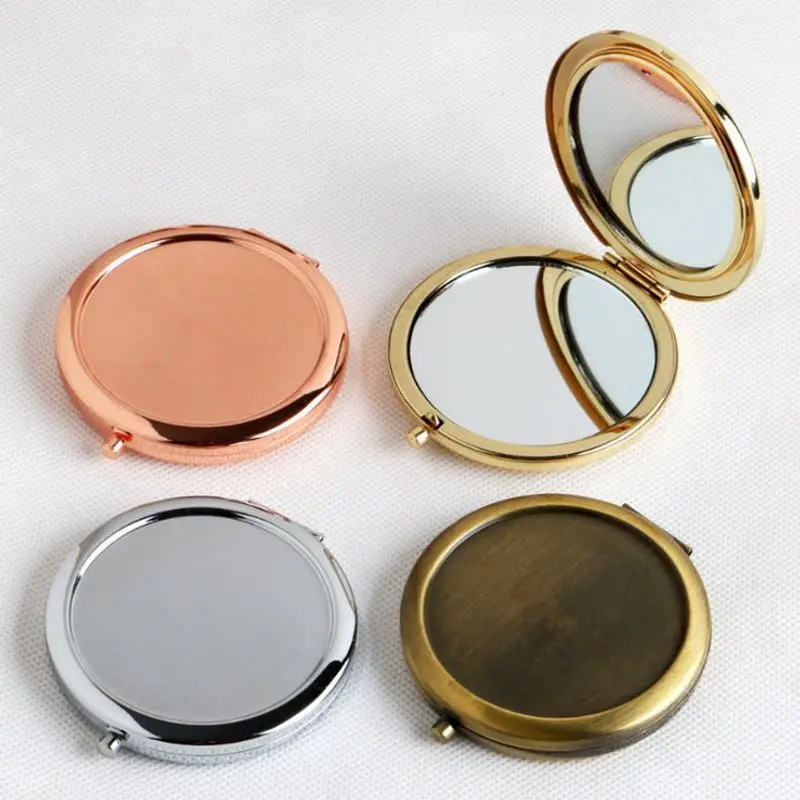 Round Mirror Compact Blank Plain Rose Gold Color For DIY Magnifying Gift Mirror 50pcs/lot Free Shipping By Express