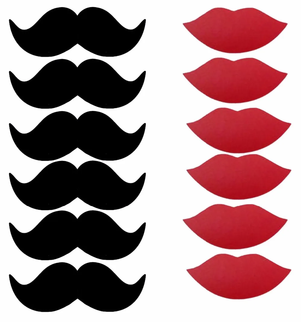 Chalkboard Vinyl Sticker 48 Labels Wedding Decoration Mustache And Red Lips , Labels