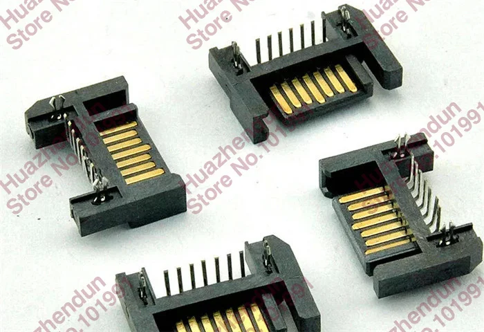 100pcs/lot Notebook desktop motherboard SATA hard disk drive interface SATA 7P DIP Right Angle(Board to correct ) connector