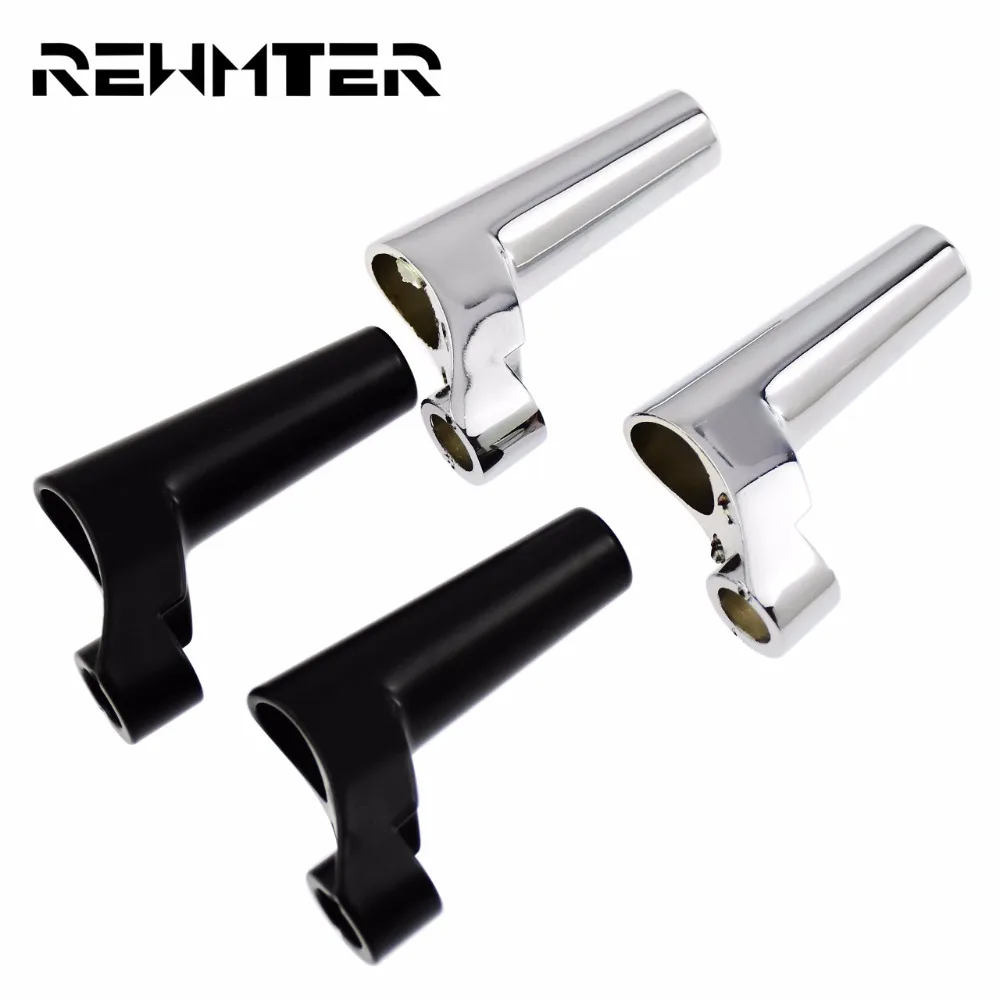 2X zestaw do przenoszenia przedniego kierunkowskazu motocykla aluminium czarny/chrom dla Harley Sportster 883 1200 XL 1991-2005 Dyna StreetBob