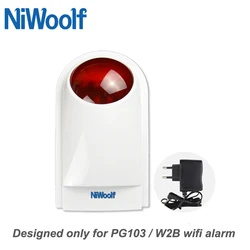 433MHz Wireless Siren Strobe only designed for PG103 Wifi Alarm System, and PG105 W2B Wifi Alarm.