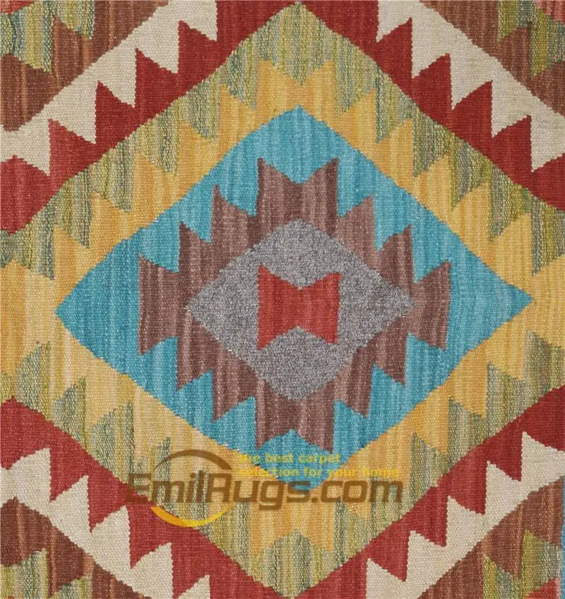 Kilim Fabric Handwoven Fashionable Household Decorates Circular Carpet Rectangle Carpet Wool Knitting Carpets