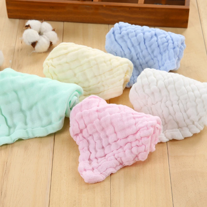Small Towel 25*25cm Soft Cotton Hand Towel for Adults and Children Handkerchief Quick-Dry Bathroom Solid Color Face Towel Gift