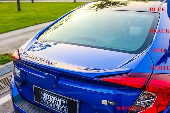 Higher star ABS material car trunk rear wing Spoiler with paint for Honda CIVIC 2016-2018