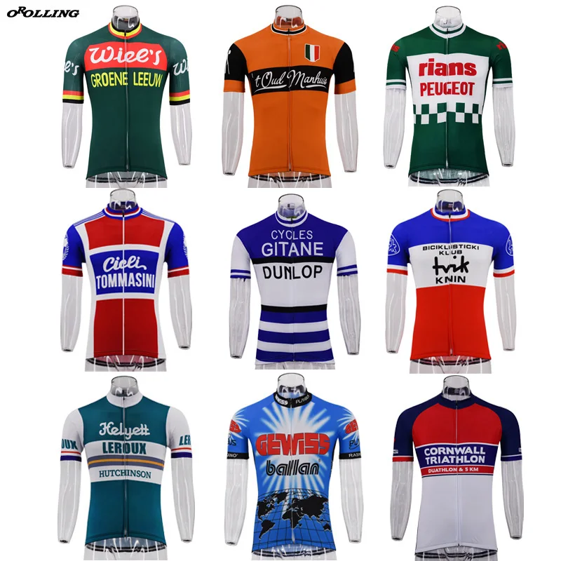 Multi Chooses Popular New Classical Retro Pro Team Maillot Cycling Jersey Customized Orolling Tops