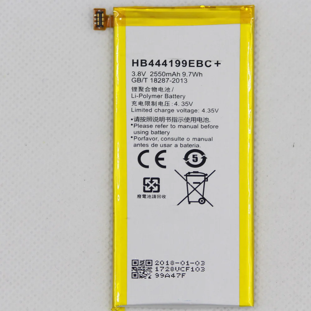 10pcs/lot 2550mAh HB444199EBC Battery For Huawei Honor 4C C8818 CHM- CL00 CHM-TL00H CHM-UL00 chm-u01 G Play Mini