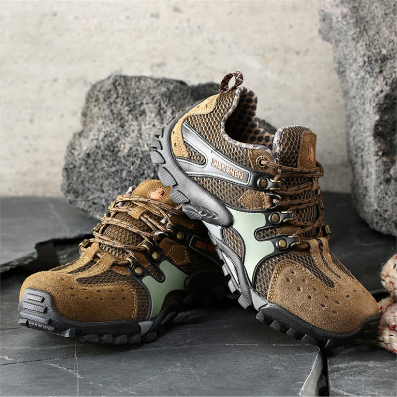 

Outdoor Hiking Shoes Men Leather Non-slip Wear Resistant Breathable Sports Tactical Sneakers Men Climbing Camping Trekking Shoes