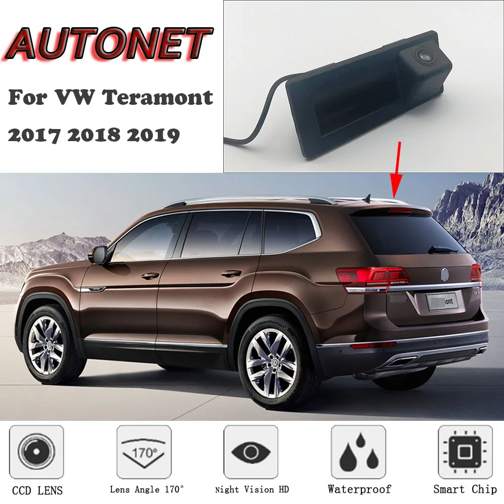 AUTONET Rear View camera For Volkswagen VW Teramont 2017 2018 2019/Original Factory Style/Trunk Handle HD Night Visioin Camera