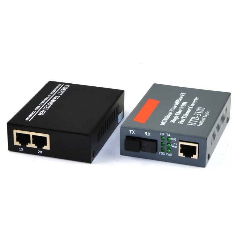 

1 Pair 10/100Mbps Fiber Optic Media Converter 1 CH*SC 2 CH*RJ45 Converter 1 CH*SC 1 CH*RJ45 Fiber Optic Transceiver