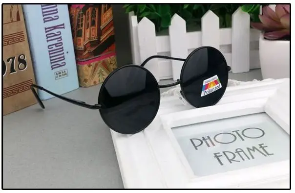 High Quality Vintage Polarized Sunglasses Men Round Metal Steampunk Brand Designer Sun GLsses Alloy Metal Gafas De Sol 171M