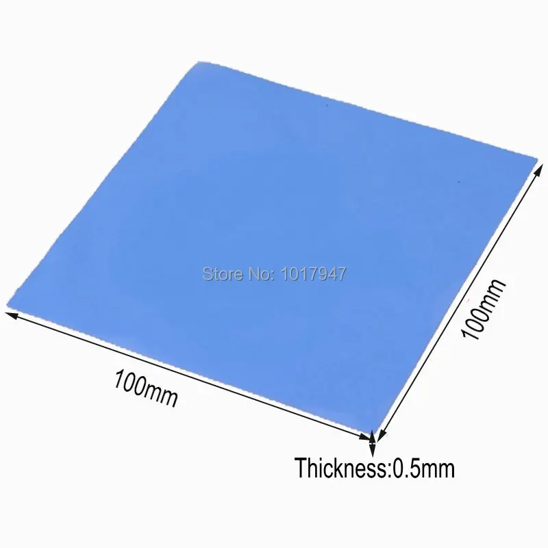 10 Pieces lot Blue 100x100x0.5mm Computer PC GPU SMD DIP IC Silicone Compound Conductive Thermal Pad