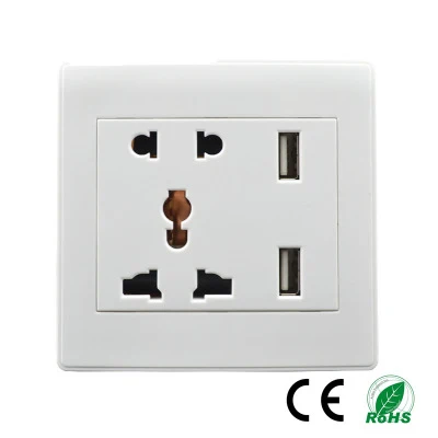 

AC 110-250V 13A USB Wall Socket Universal Wall Socket Panel With 2 USB Port Plug Charger Switch Power Outlet EU US UK AU