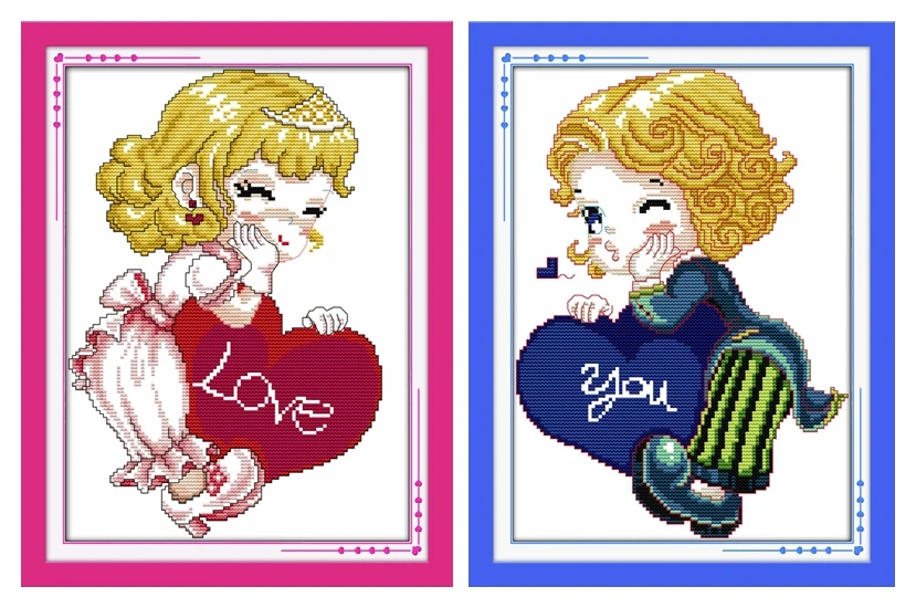 Romeo Juliet girl lovers cross stitch kit pattern count print DMC color 14ct 11ct embroidery DIY handmade needlework craft free