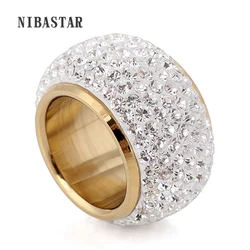 Simple Design Wholesale shining full rhinestone finger ring for woman luxurious Jewelry ring