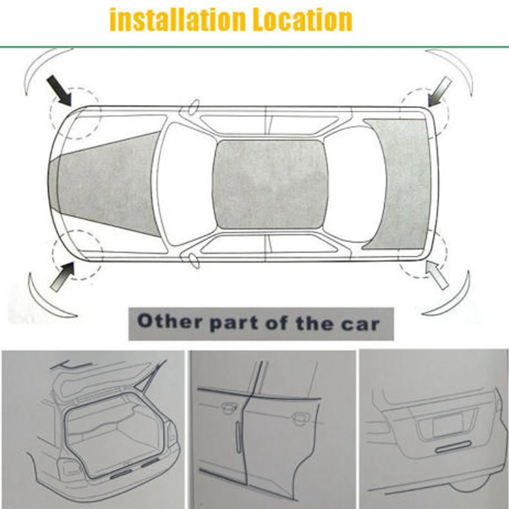runmade Universal Carbon Car Corner Front Protector Guard Strip Crash Bar Rear Bumper Strip Trim Protection Guards Lip Deflector
