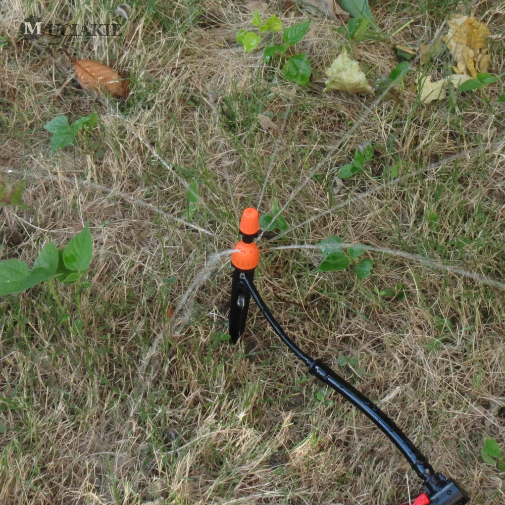 5PCS 8-Holes Garden Adjustable Sprinkers on Stake with Mist Nozzle Irrigation Sprinklers Multifunctional Spray Dripper Watering