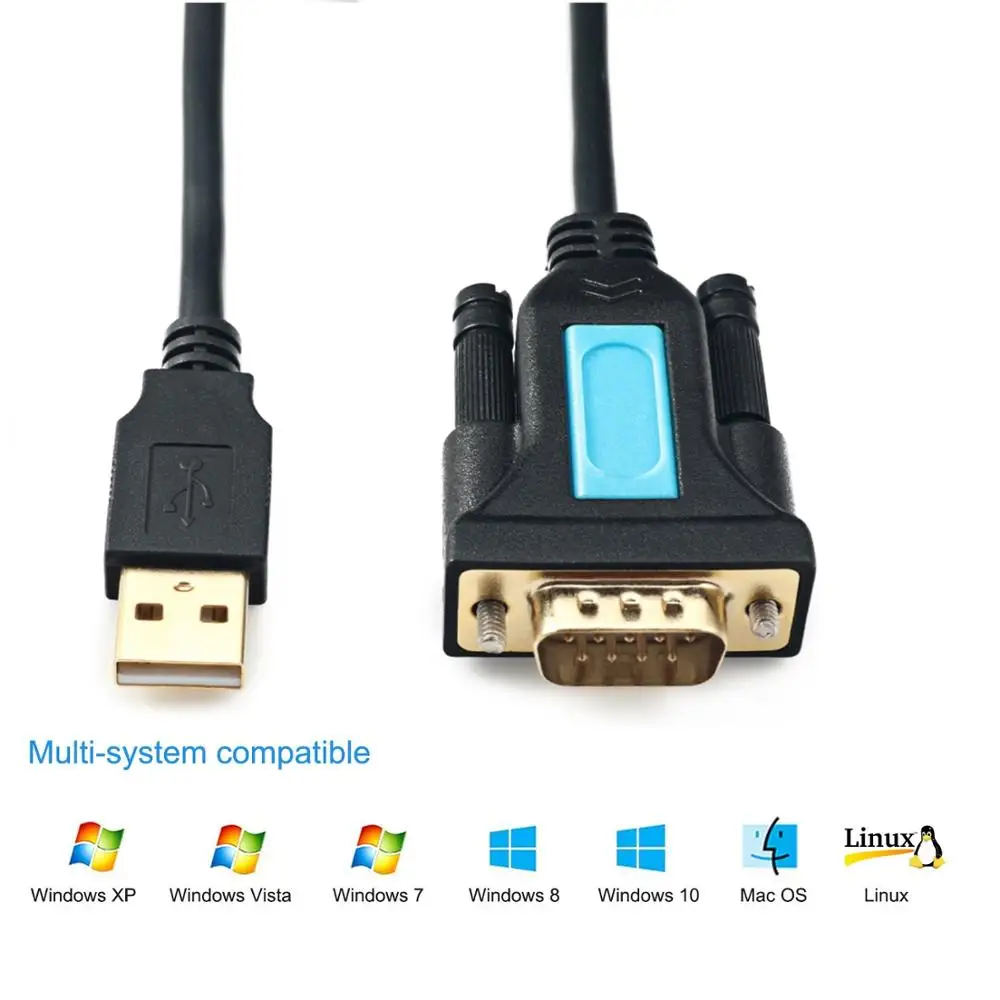 USB2.0 to RS232 Cable Adapter with Prolific PL2303 Chipset RS232 DB9 Serial for Windows XP,Windows Vista,7,8,10,Mac OS Linux