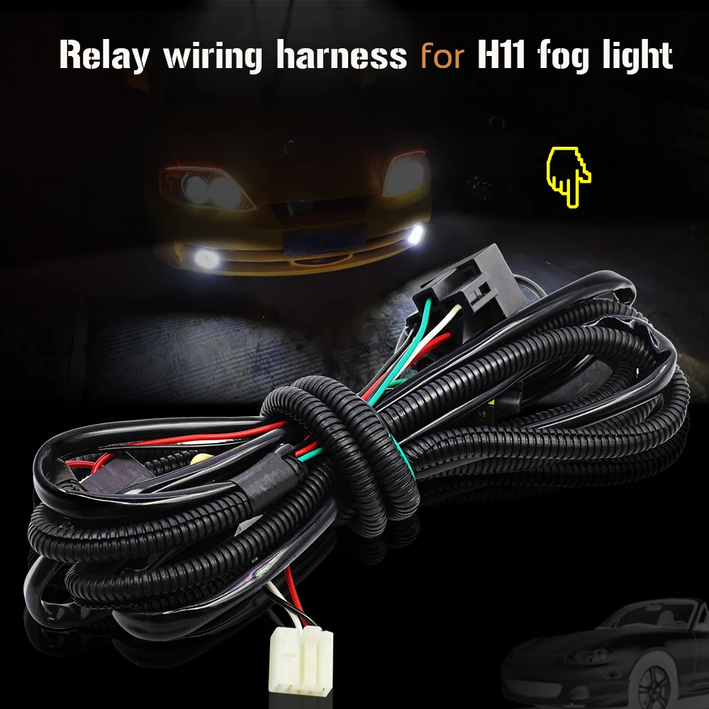 Buildreamen2 H11 Car Fog Light Harness Wiring Kit Cable Switch Relay Fuse For Suzuki Grand Vitara Jimny Ignis Swift Alto Splash