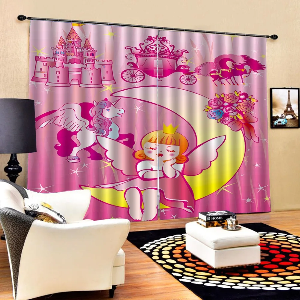 cartoon curtains Luxury Blackout 3D Window Curtains For Living Room Bedroom moon Blackout curtain