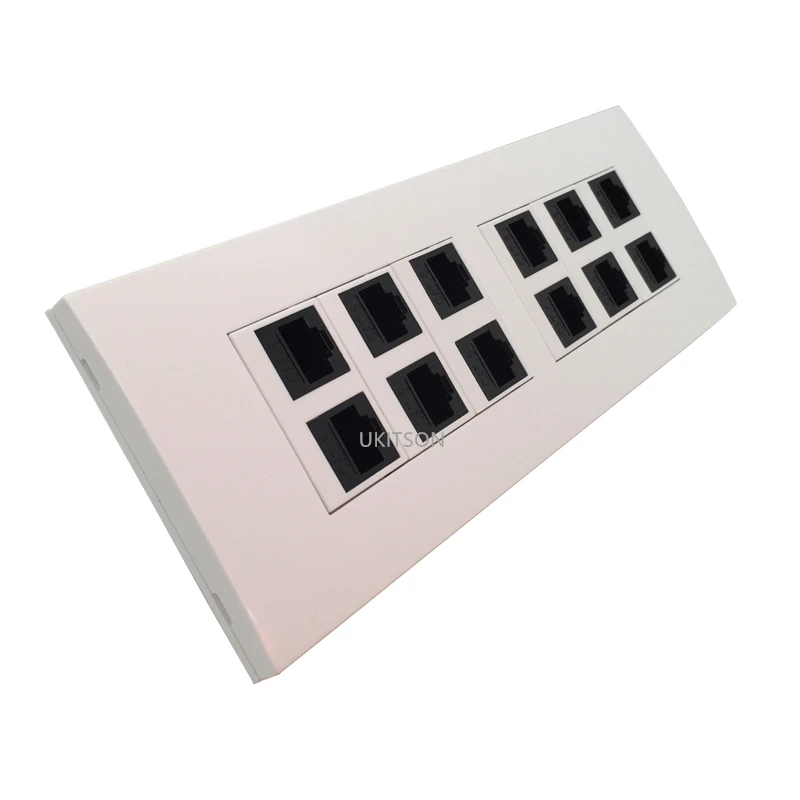 CAT5E CAT6 RJ45 Female To Female Connector 12 Plugs Extender Socket Port 118 Type Panel Outlet