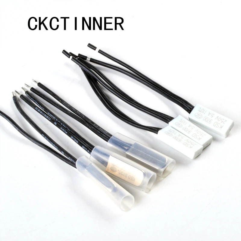 1pcs KSD9700 250V 5A Normally closed Bimetal disc temperature switch N / C thermal thermostat Protector 15~ 130 degrees
