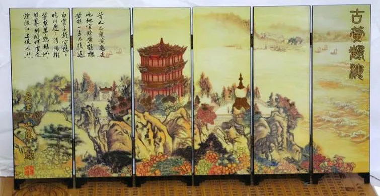 Small lacquer screen furnishing articles with Chinese characteristics crafts yellow crane tower